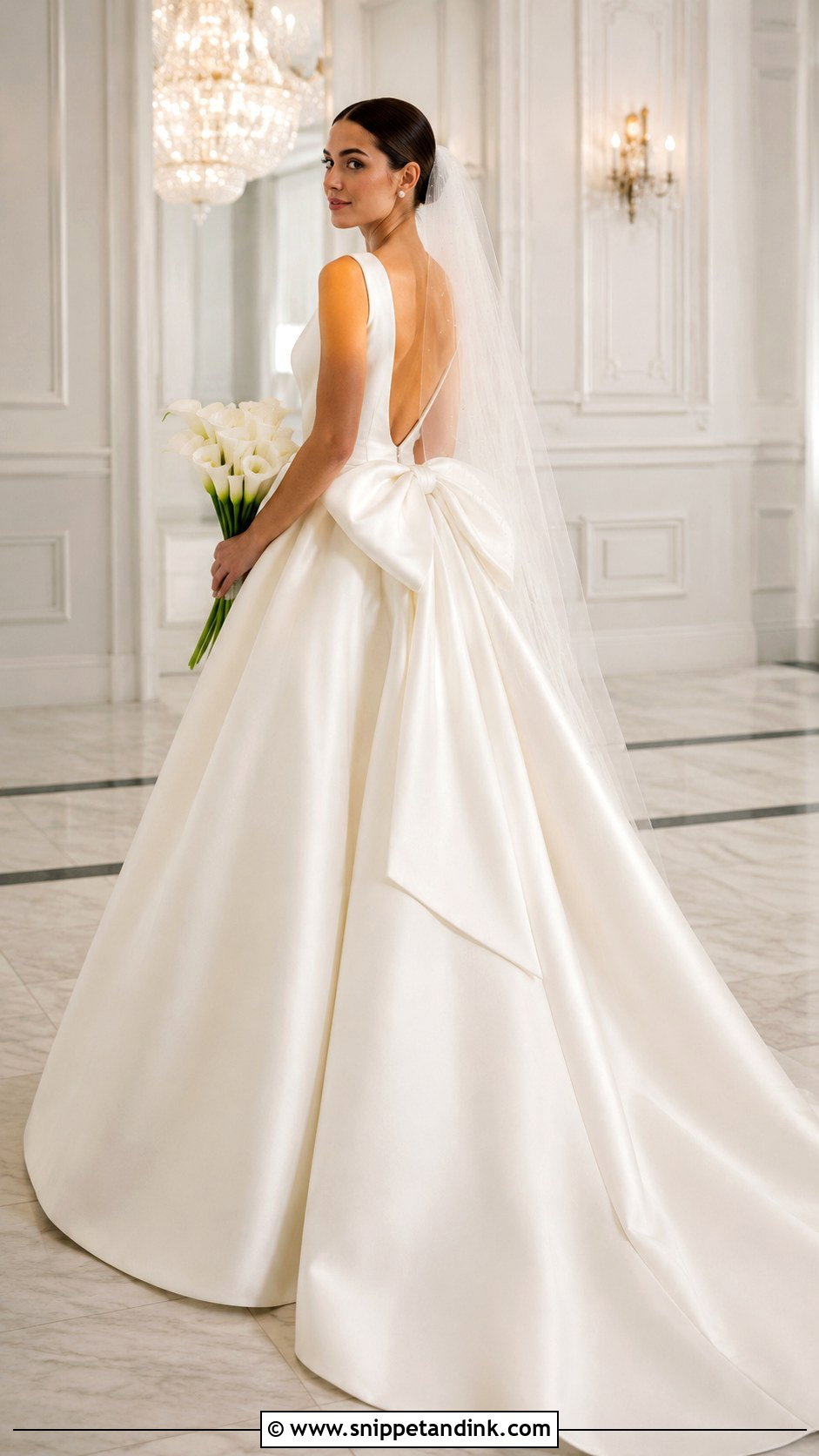 Bow Back Ball Gown Wedding Dress - Snippet and Ink - 20 Ball Wedding Dress Ideas