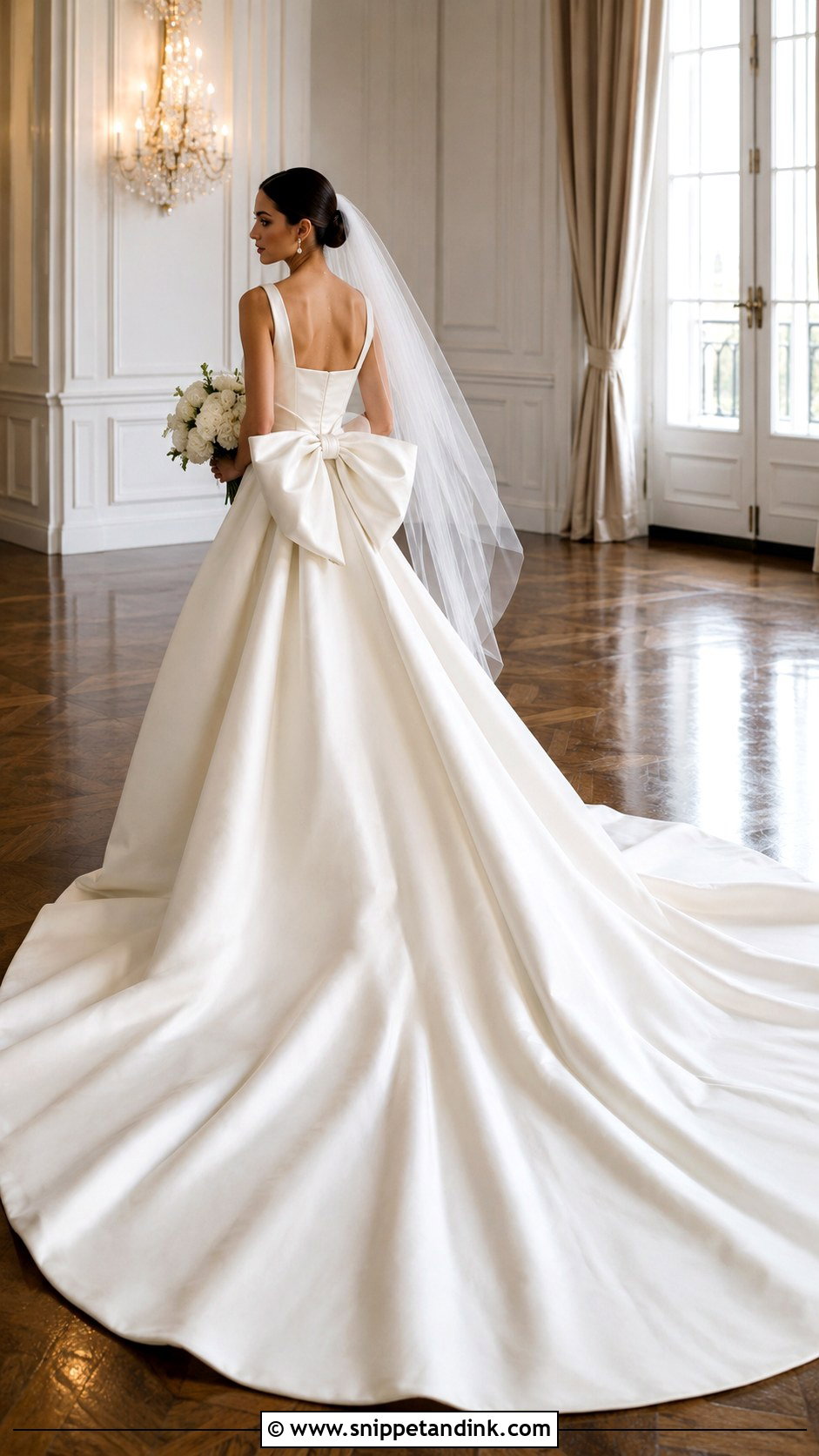 Bow Back Ball Gown Wedding Dress With Long Train - Snippet and Ink - 20 Big Wedding Dresses Ball Gown Long Train