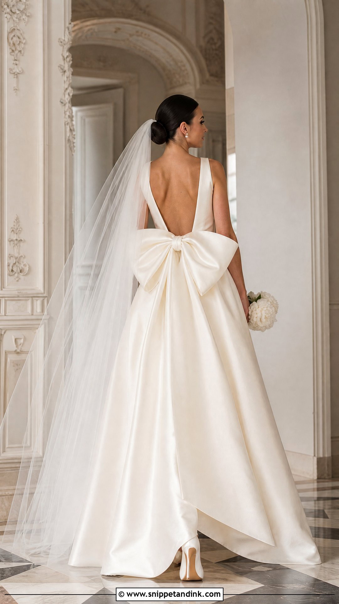 Bow Back Bride Dress - Snippet and Ink - 20 Romantic Bride Dress Ideas
