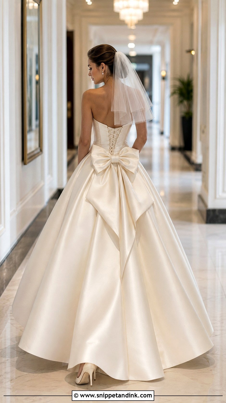 Bow Back Corset Ball Gown Wedding Dress - Snippet and Ink - 20 Corset Ball Gown Wedding Dress Ideas