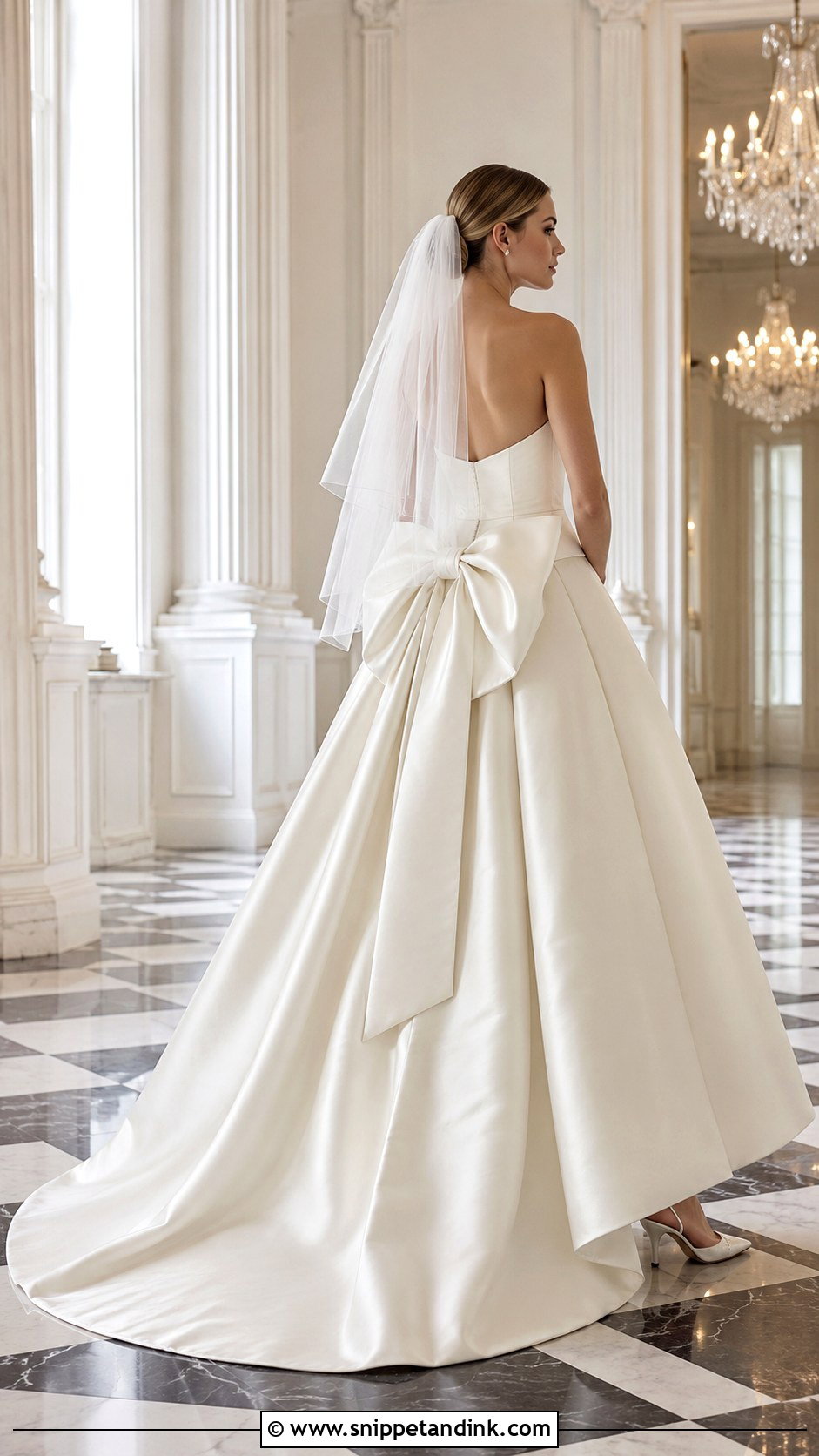 Bow Back Drop Waist Princess Wedding Dress - Snippet and Ink - 20 Drop Waist Princess Wedding Dress Ideas