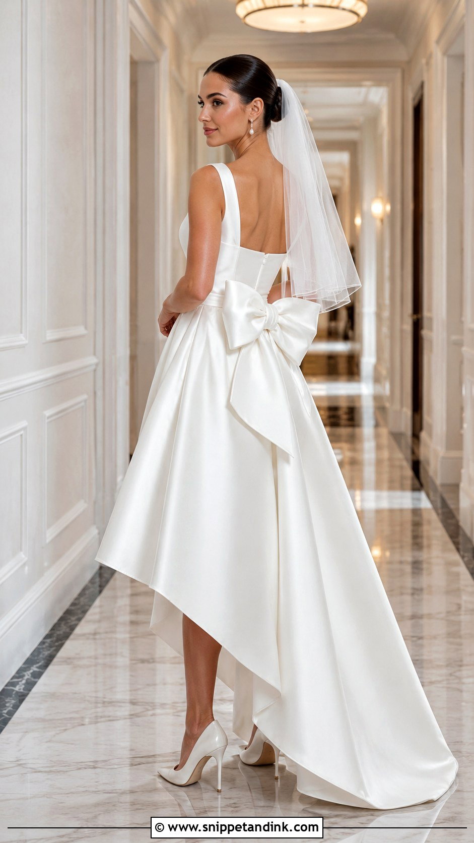 Bow Back Hi Lo Wedding Dress - Snippet and Ink - 20 Hi Lo Wedding Dress Ideas