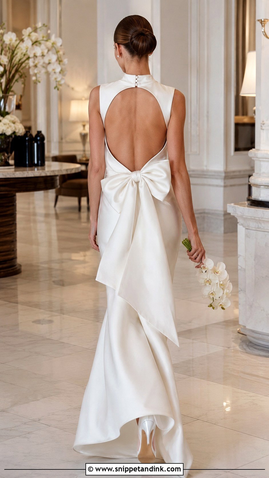 Bow Back High Neck Wedding Dress - Snippet and Ink - 20 High Neck Backless Wedding Dress Ideas
