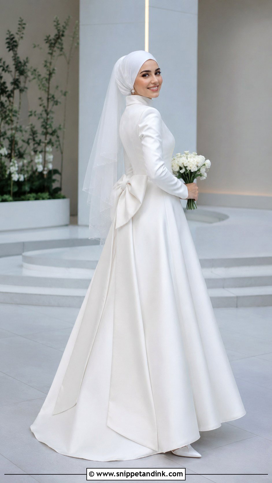 Bow Back Hijab Wedding Dress - Snippet and Ink - 20 Muslim Wedding Dress Hijab Bride Simple Ideas