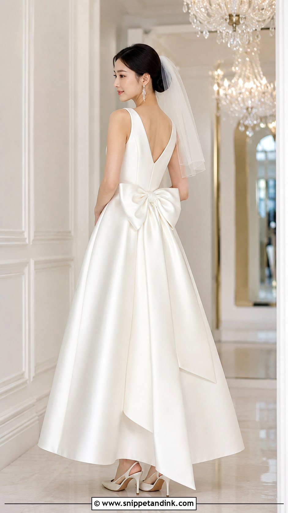 Bow Back Korean Bridal Dress - Snippet and Ink - 20 Korean Bridal Dress Ideas
