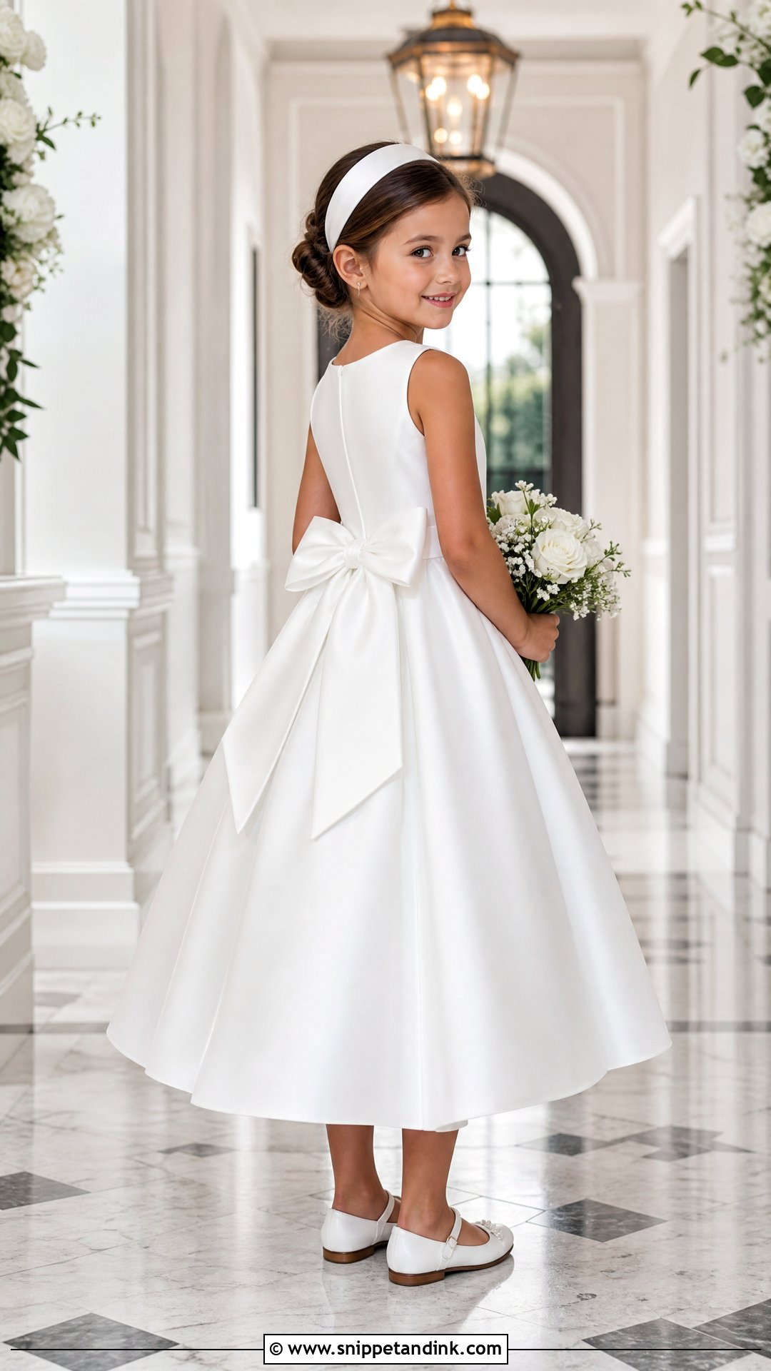 Bow Back Little Bride Gown - Snippet and Ink - 25 Little Bride Gown Styles for Kids