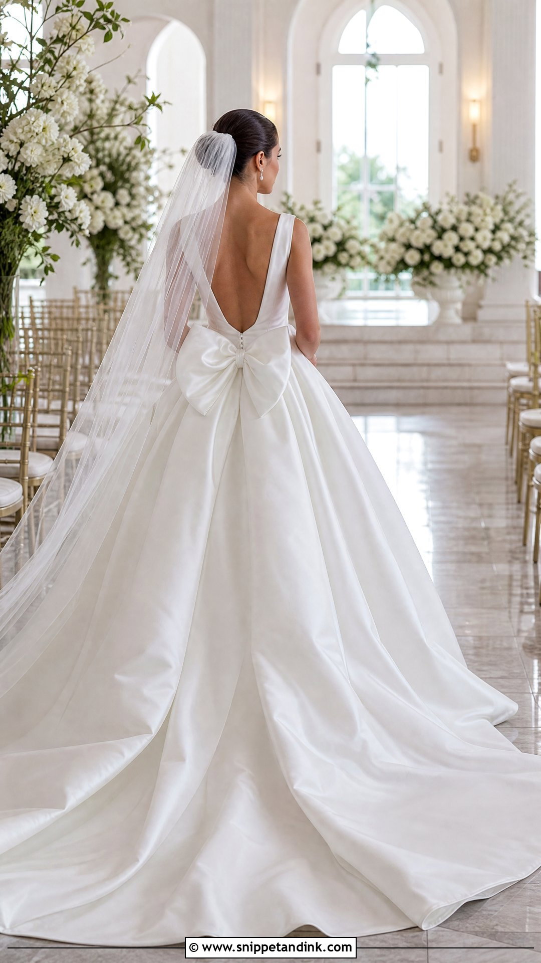 Bow Back Mikado Ball Gown Wedding Dress - Snippet and Ink - 20 Big Wedding Dresses Ball Gown