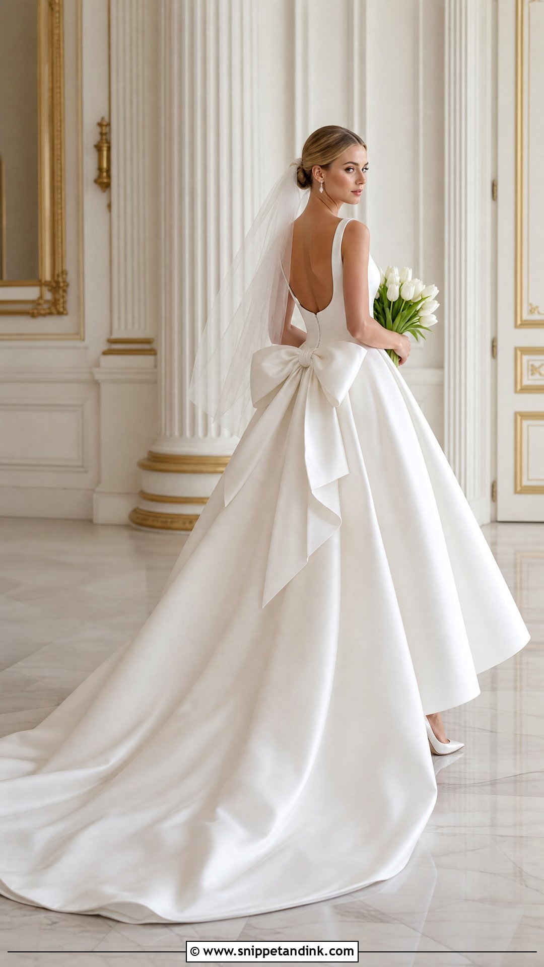 Bow Back Mikado Ballgown Wedding Dress - Snippet and Ink - 20 Wedding Gown Ballgown Ideas