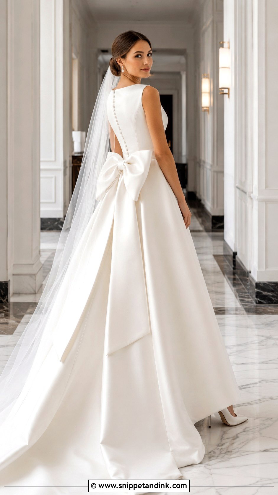 Bow Back Mikado Wedding Dress - Snippet and Ink - 20 Unique Vintage Elegant Wedding Dresses