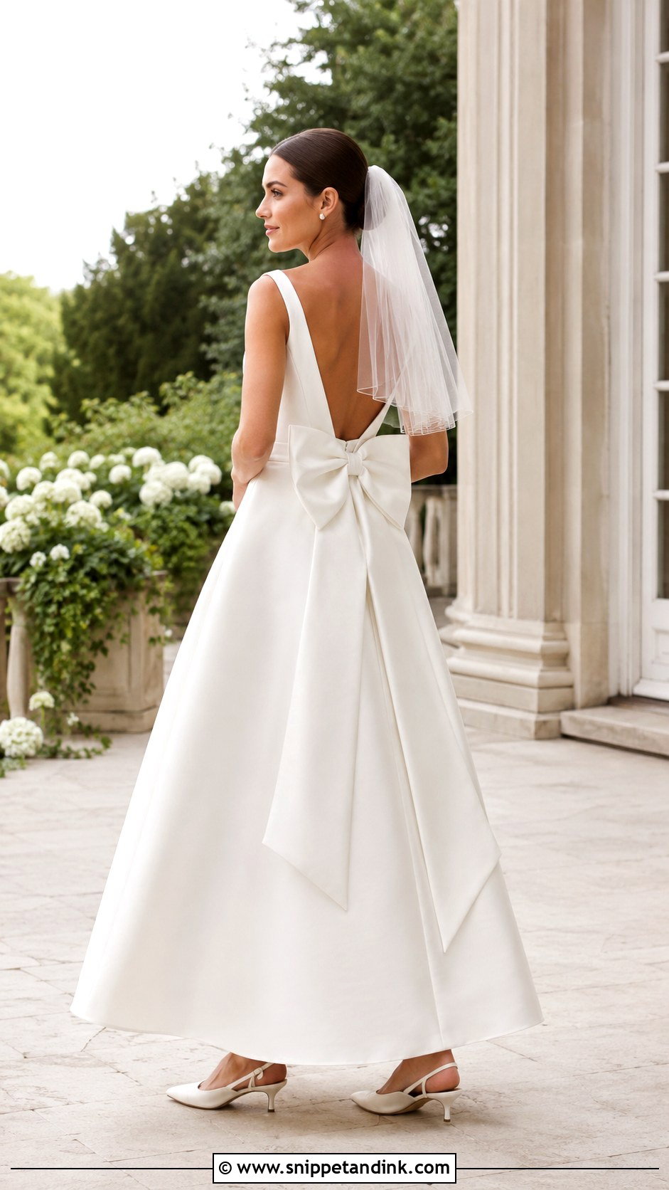 Bow Back Morning Wedding Dress - Snippet and Ink - 20 Morning Wedding Dress Ideas