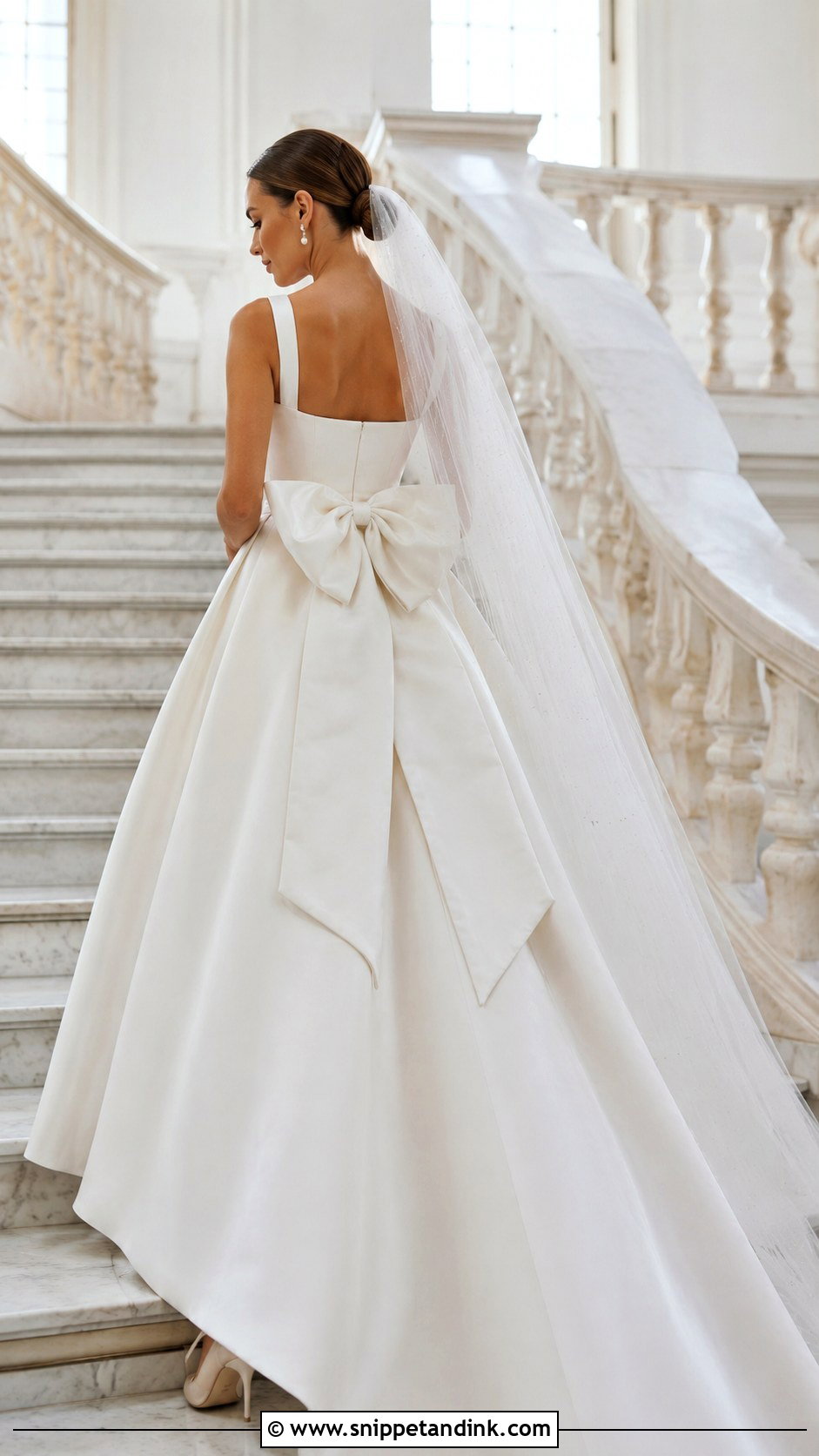 Bow Back Satin Princess Bridal Gown - Snippet and Ink - 20 Princess Bridal Gown Ideas