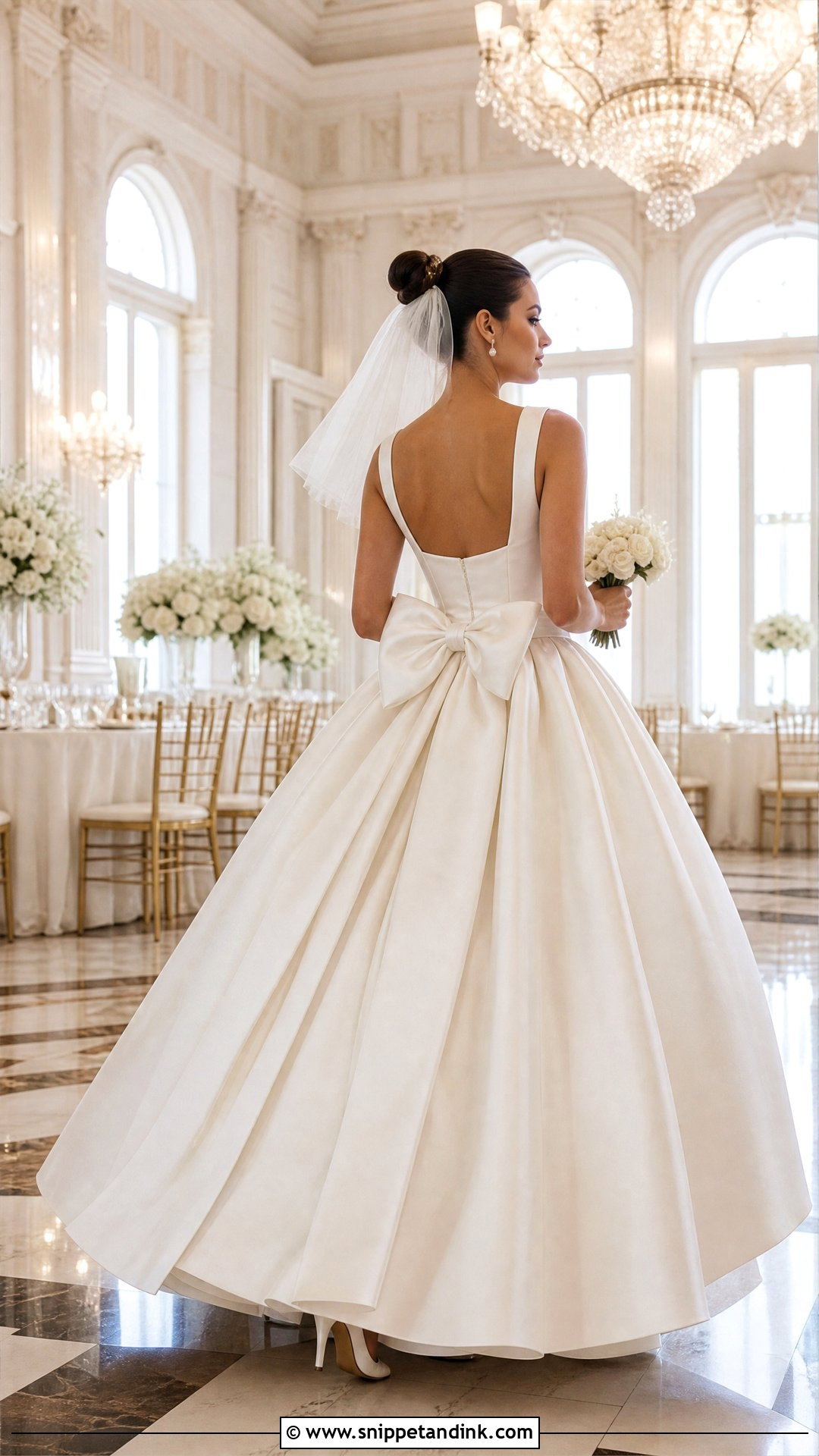Bow Back Satin Puffy Princess Wedding Dress - Snippet and Ink - 20 Puffy Wedding Dresses Princesses