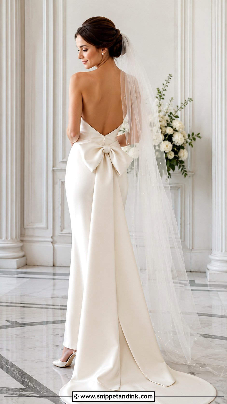 Bow Back Satin Wedding Dress - Snippet and Ink - 20 Simple Unique Wedding Dresses