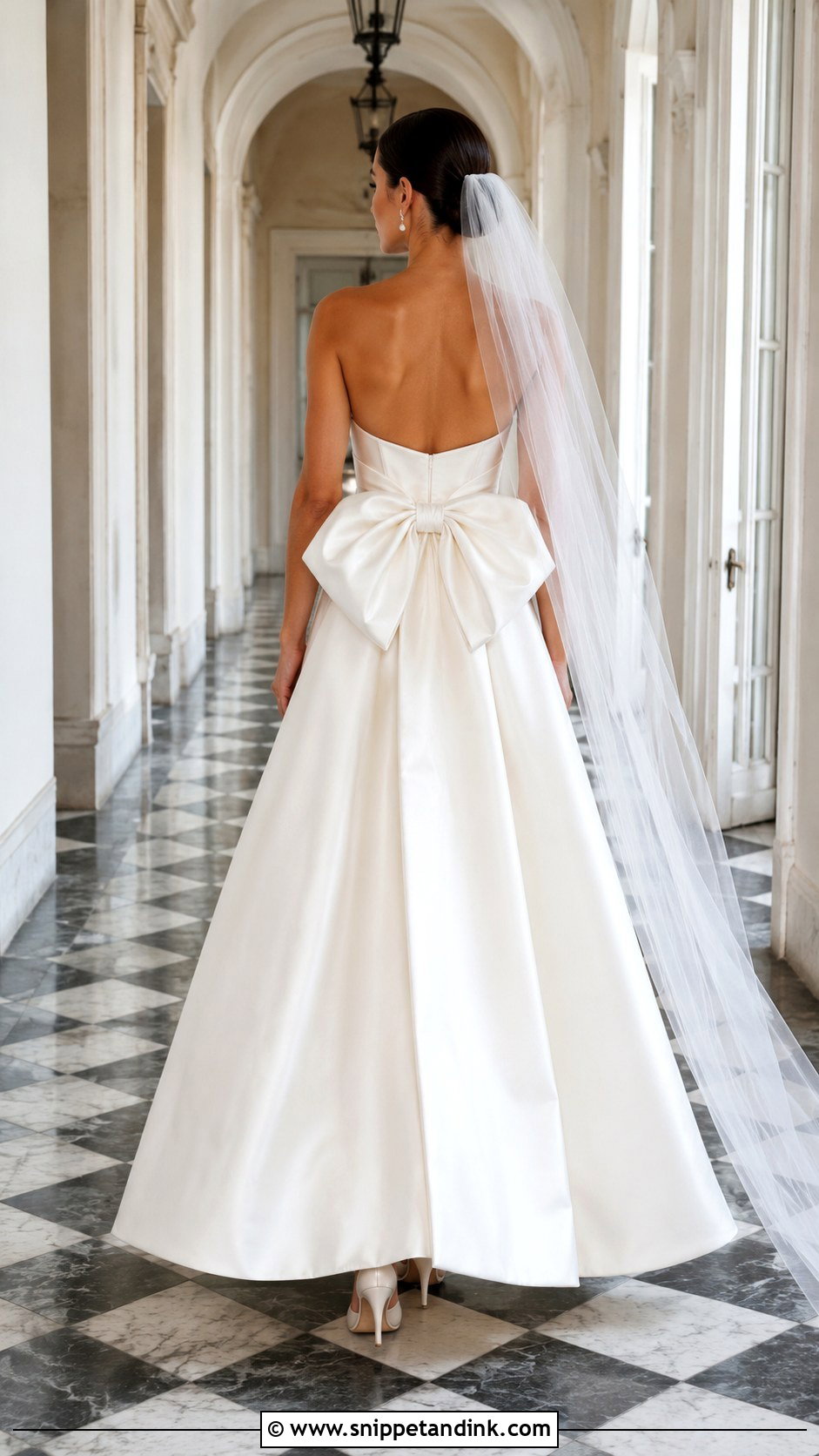 Bow Back Satin Wedding Dress - Snippet and Ink - 20 Classy Satin Wedding Dress Ideas
