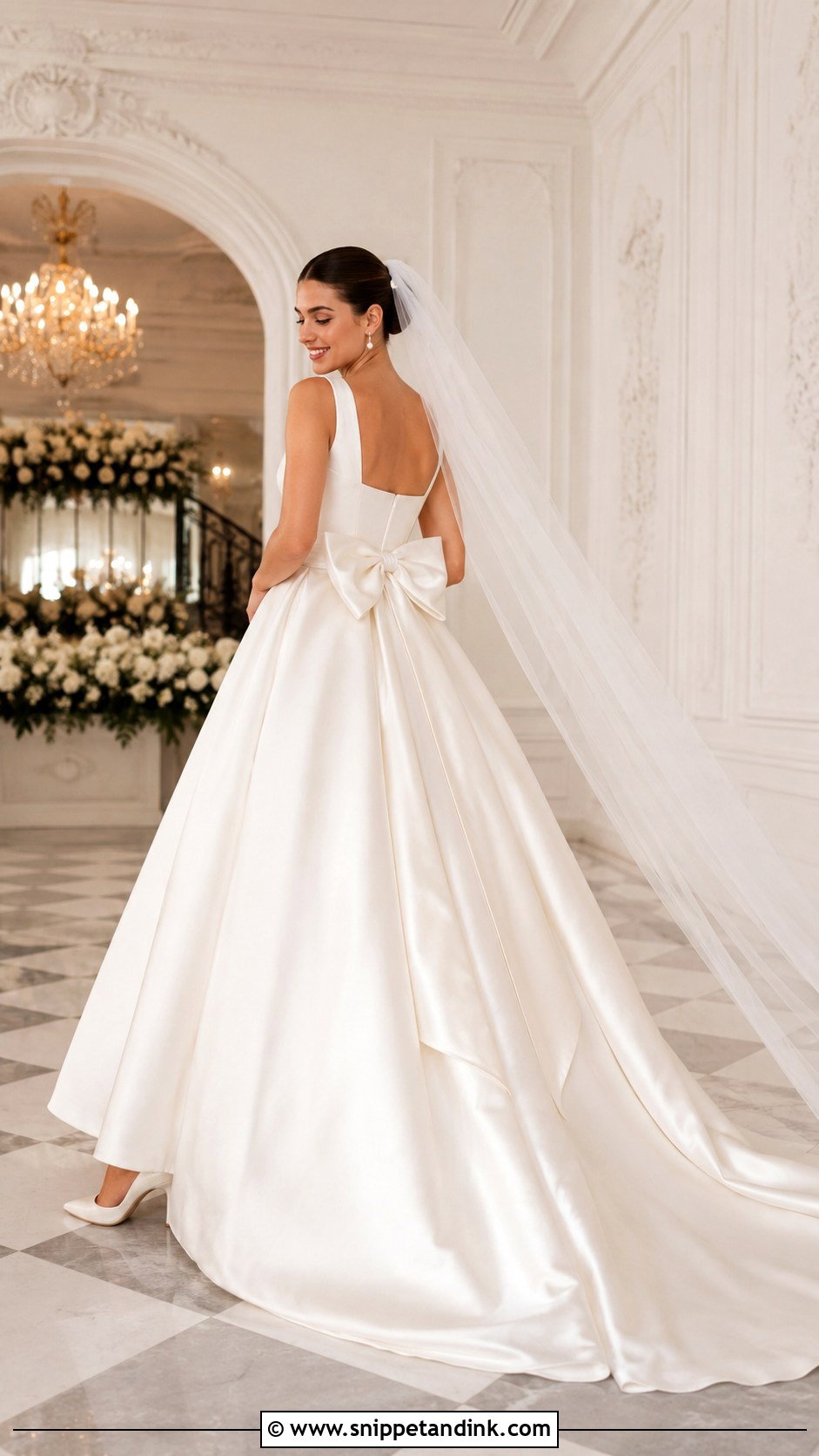 Bow Back Satin Wedding Dress - Snippet and Ink - 20 Korean Style Wedding Dresses