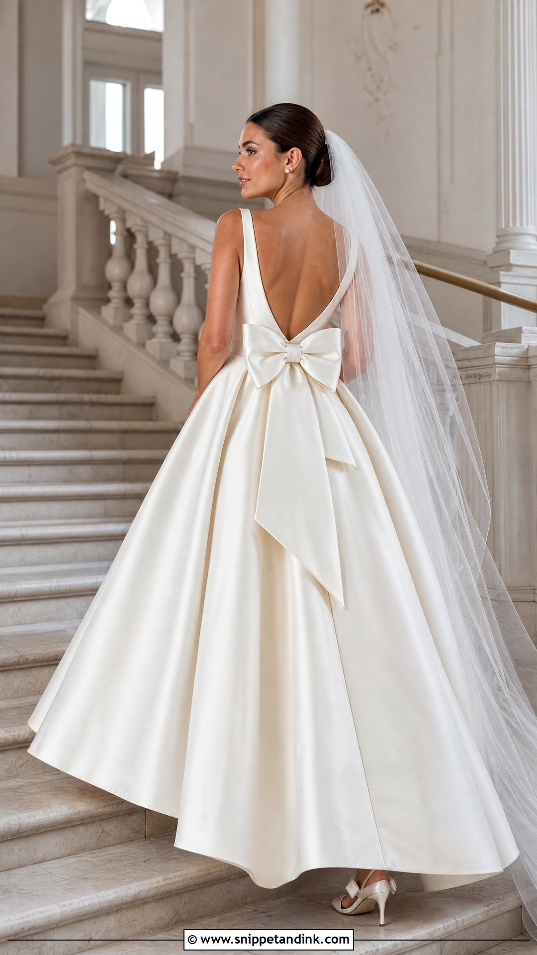 Bow Back Satin Wedding Dress - Snippet and Ink - 20 Romantic Fairytale Wedding Dresses