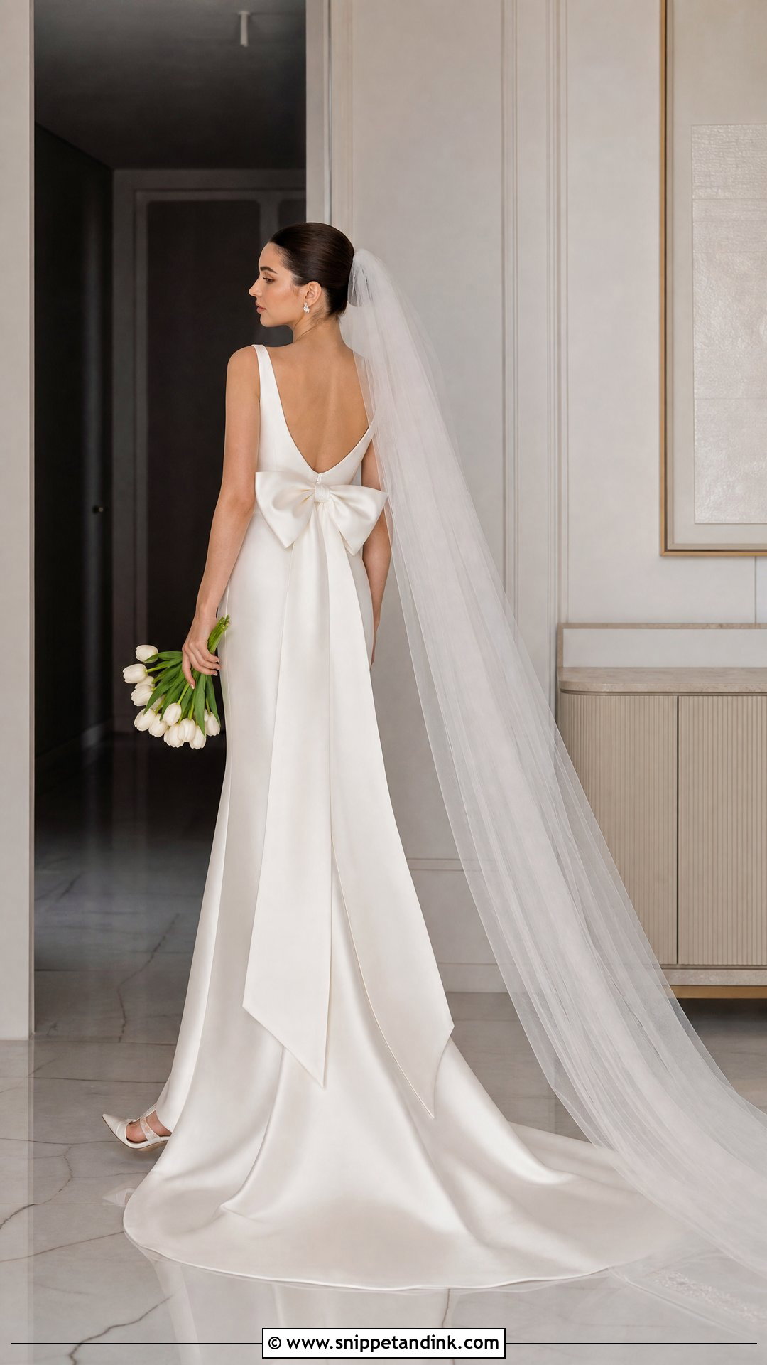 Bow Back Satin Wedding Dress - Snippet and Ink - 20 Vintage Silk Satin Wedding Dress Bridal Gowns