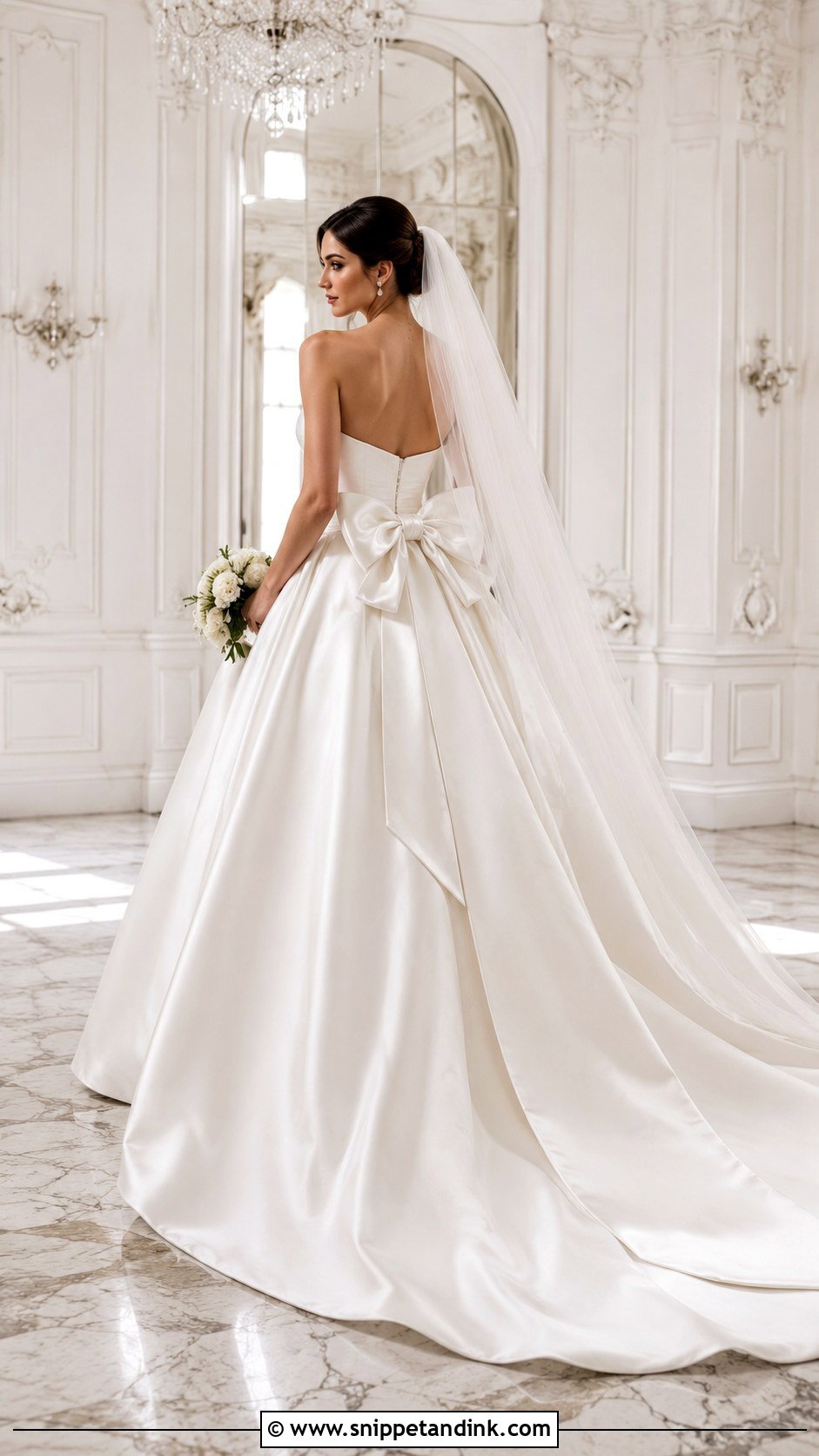 Bow Back Satin Wedding Dress Ballgown - Snippet and Ink - 20 Luxury Wedding Dress Ballgown Ideas