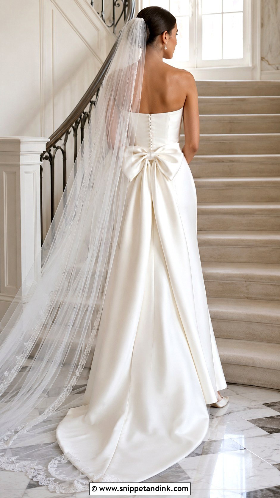 Bow Back Satin Wedding Dress - Snippet and Ink - 20 Hot Wedding Dress Ideas
