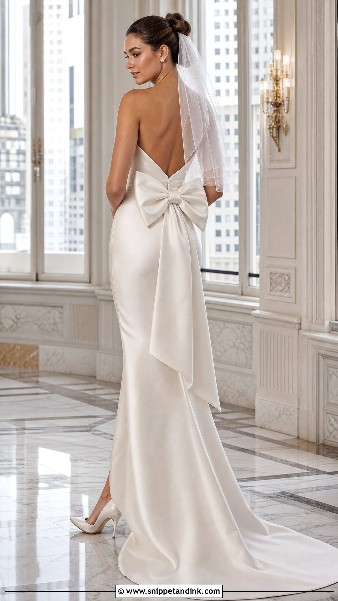 Bow Back Sheath Wedding Dress - Snippet and Ink - 20 Simple Sheath Wedding Dress Ideas