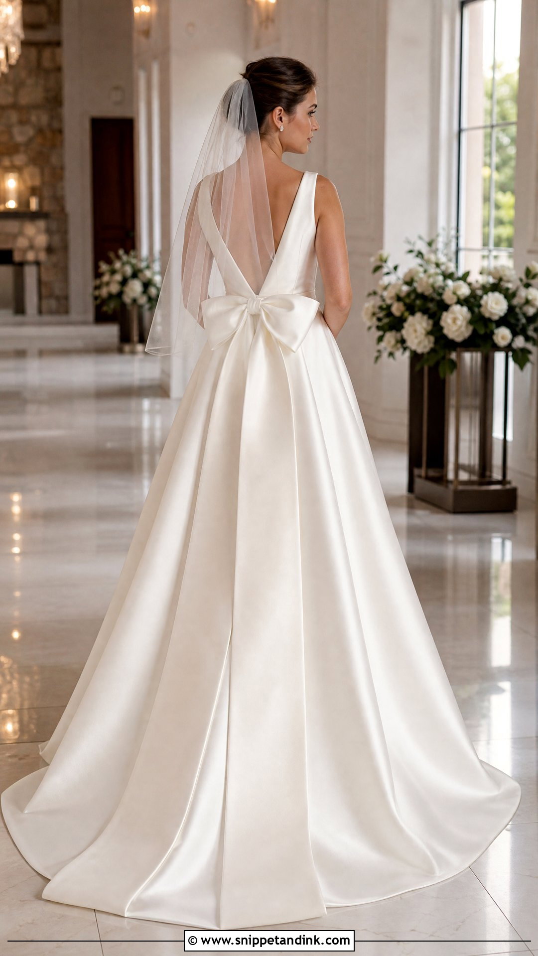 Bow Back Silk Bridal Dress - Snippet and Ink - 20 Silk Bride Dress Ideas