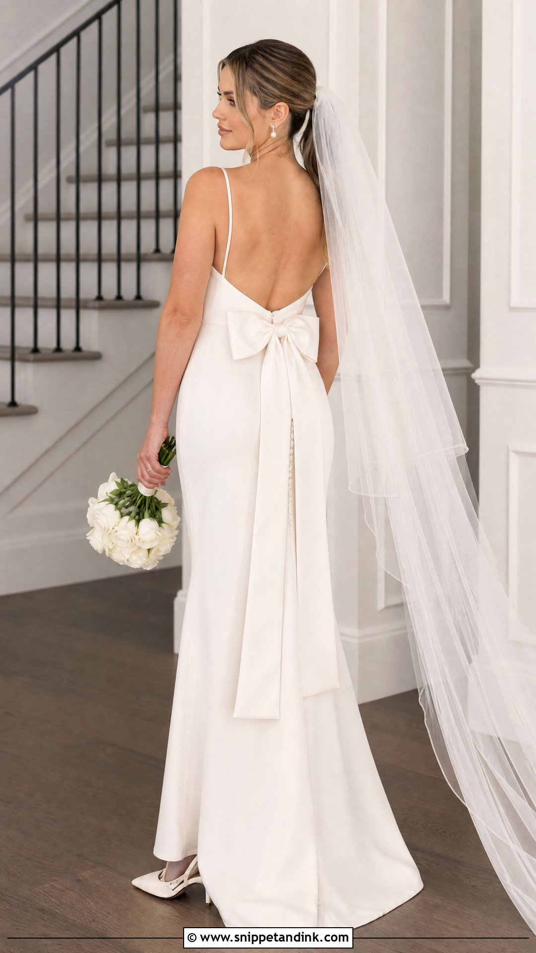 Bow Back Spaghetti Strap Wedding Dress - Snippet and Ink - 20 Simple Spaghetti Strap Wedding Dress Ideas