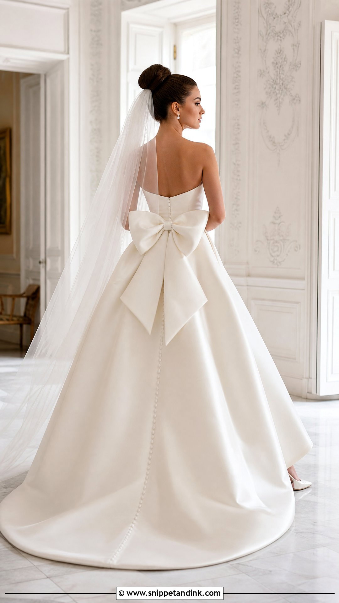 Bow Back Strapless Wedding Gown - Snippet and Ink - 20 Strapless Wedding Gown Ideas