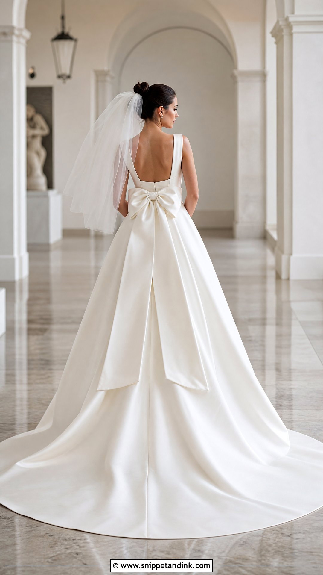 Bow Back Thick Strap Wedding Dress - Snippet and Ink - 20 Thick Strap Wedding Dress Ideas