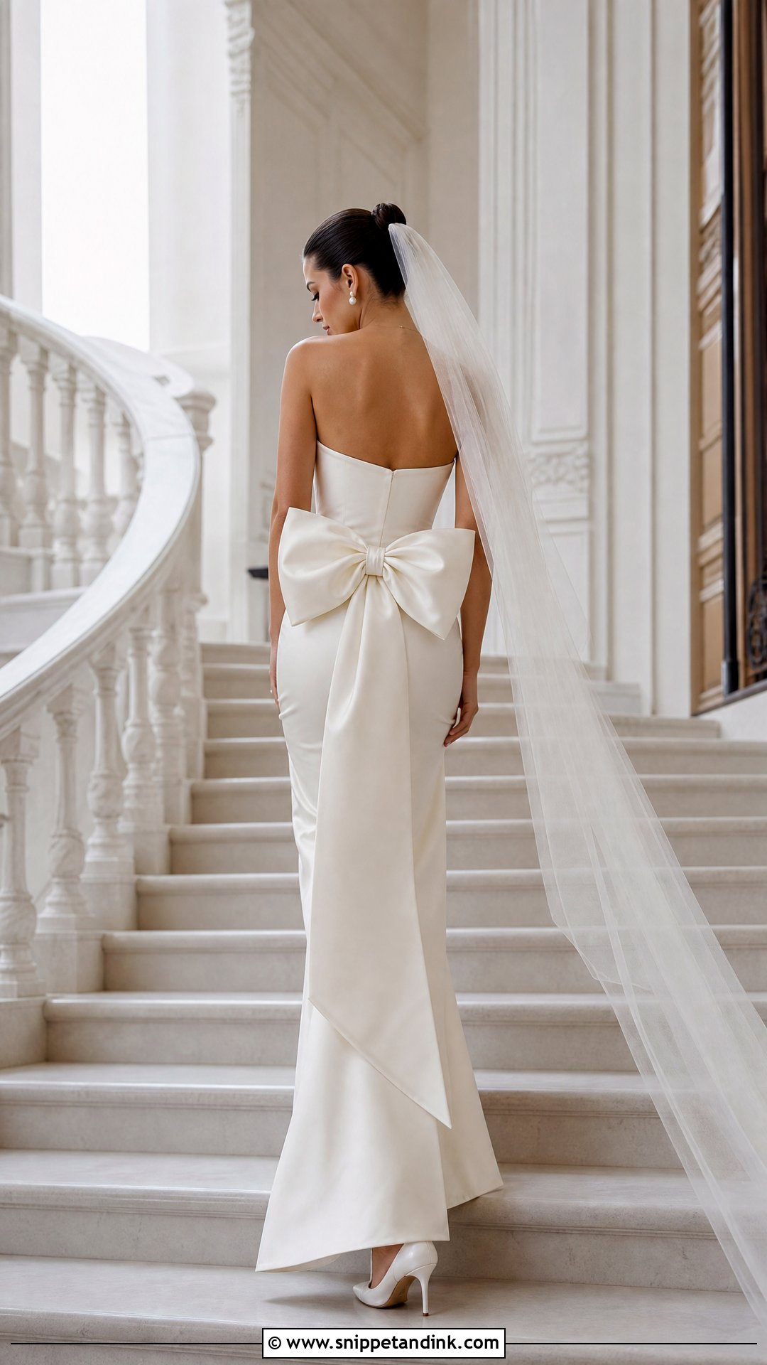 Bow Back Tube Top Wedding Dress - Snippet and Ink - 20 Tube Top Wedding Dress Ideas