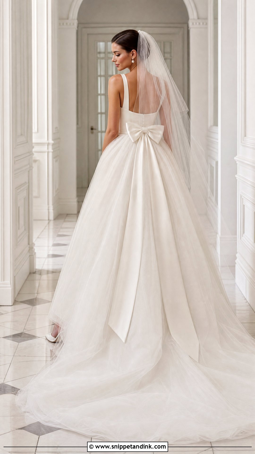 Bow Back Tulle Ball Gown Wedding Dress - Snippet and Ink - 20 Tulle Ball Gown Wedding Dress Ideas