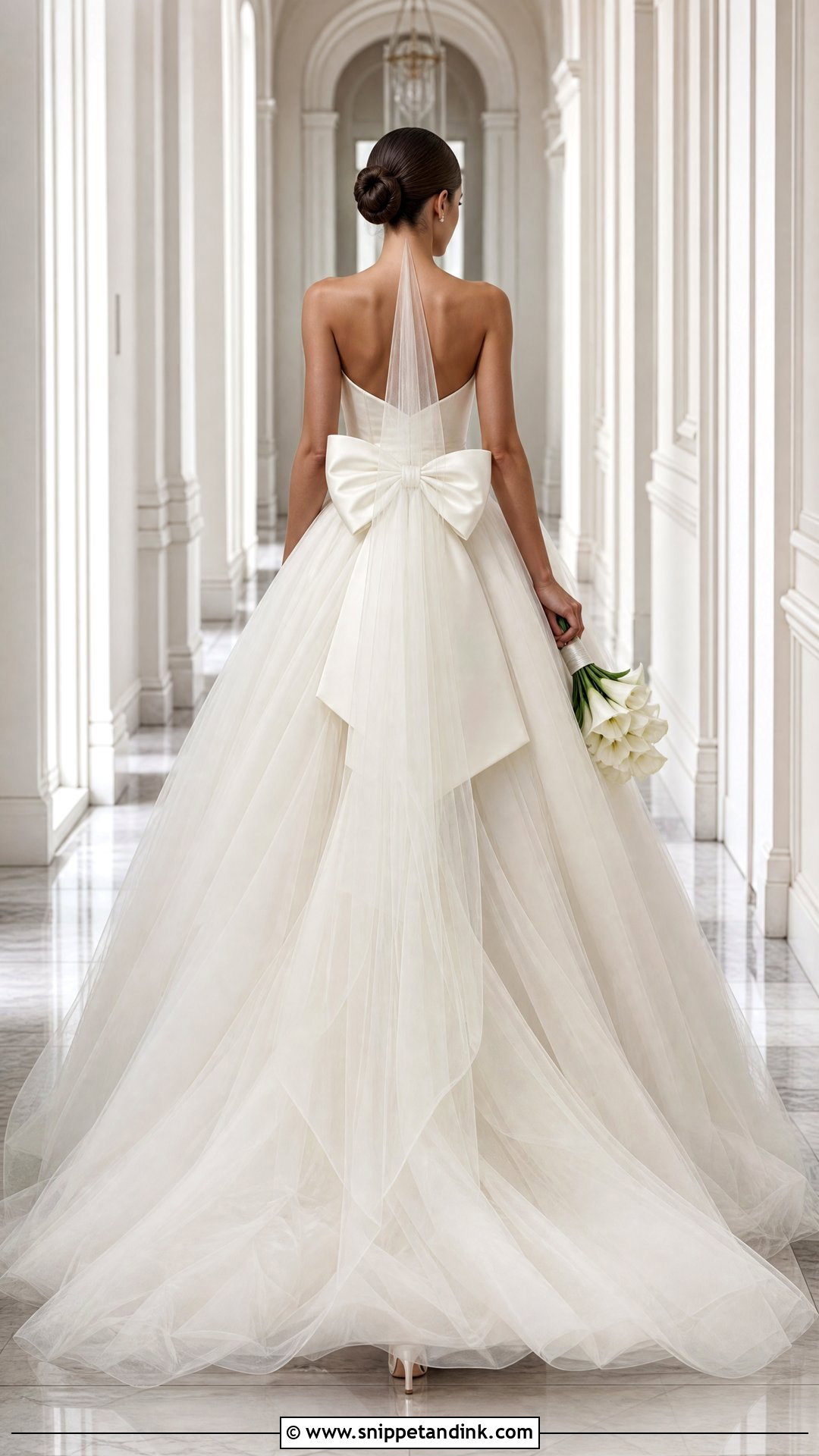 Bow Back Tulle Wedding Dress Ballgown - Snippet and Ink - 20 Tulle Wedding Dress Ballgown Ideas