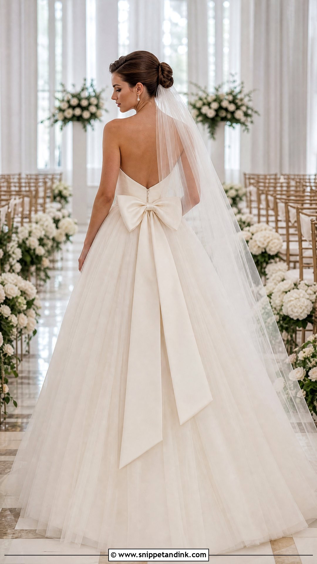 Bow Back Tulle Wedding Gown - Snippet and Ink - 25 Tulle Wedding Gown Ideas