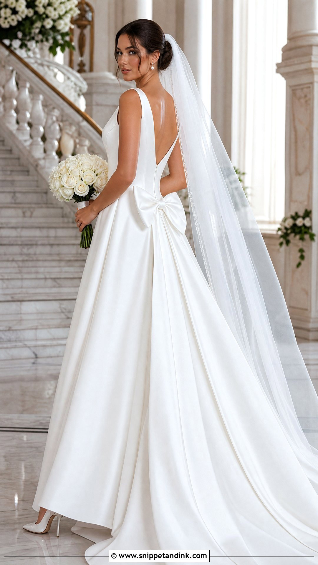 Bow Back V Corset Wedding Dress - Snippet and Ink - 20 V Corset Wedding Dress Ideas