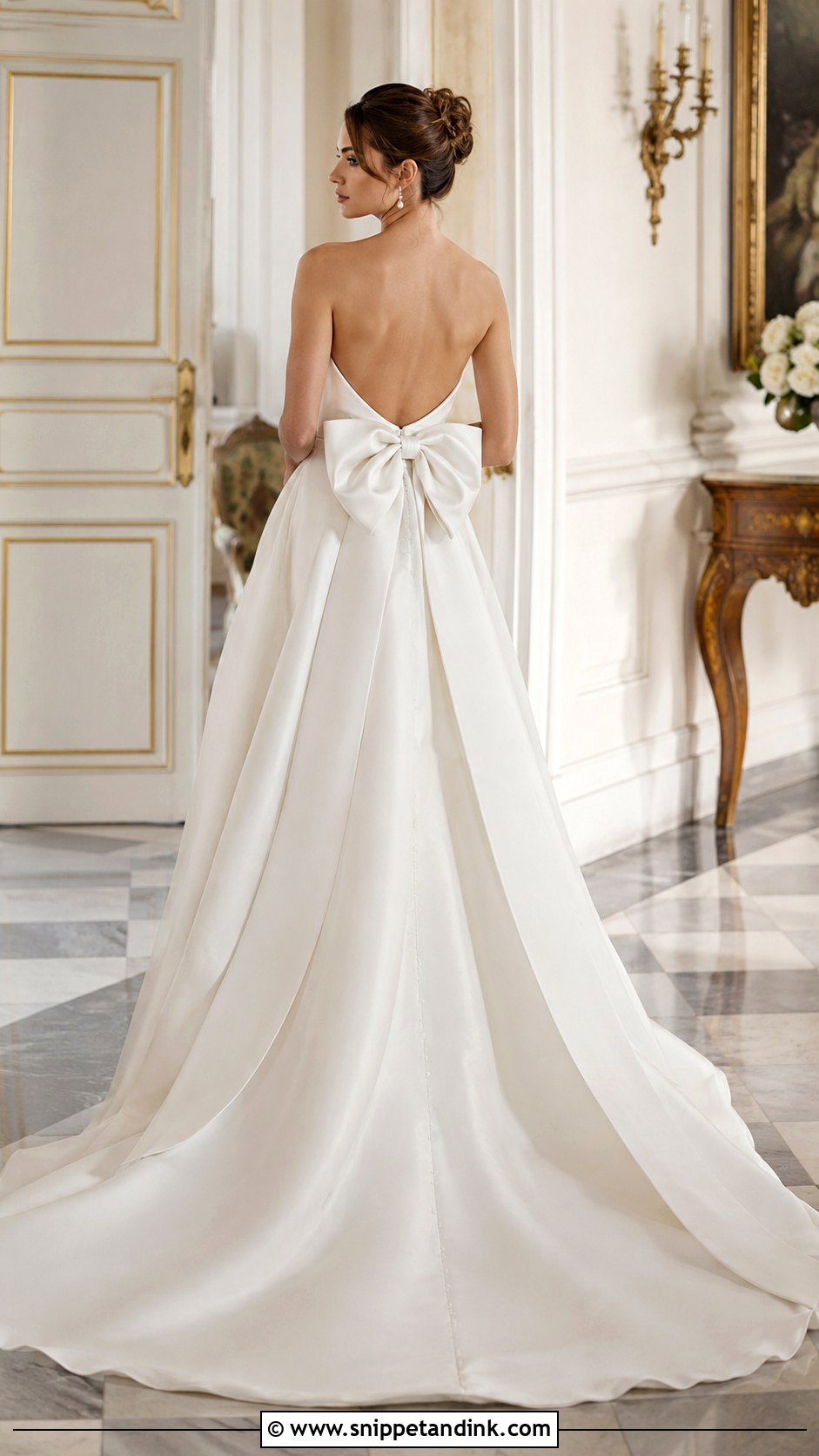 Bow Back Wedding Dress - Snippet and Ink - 25 Old Money Wedding Dresses