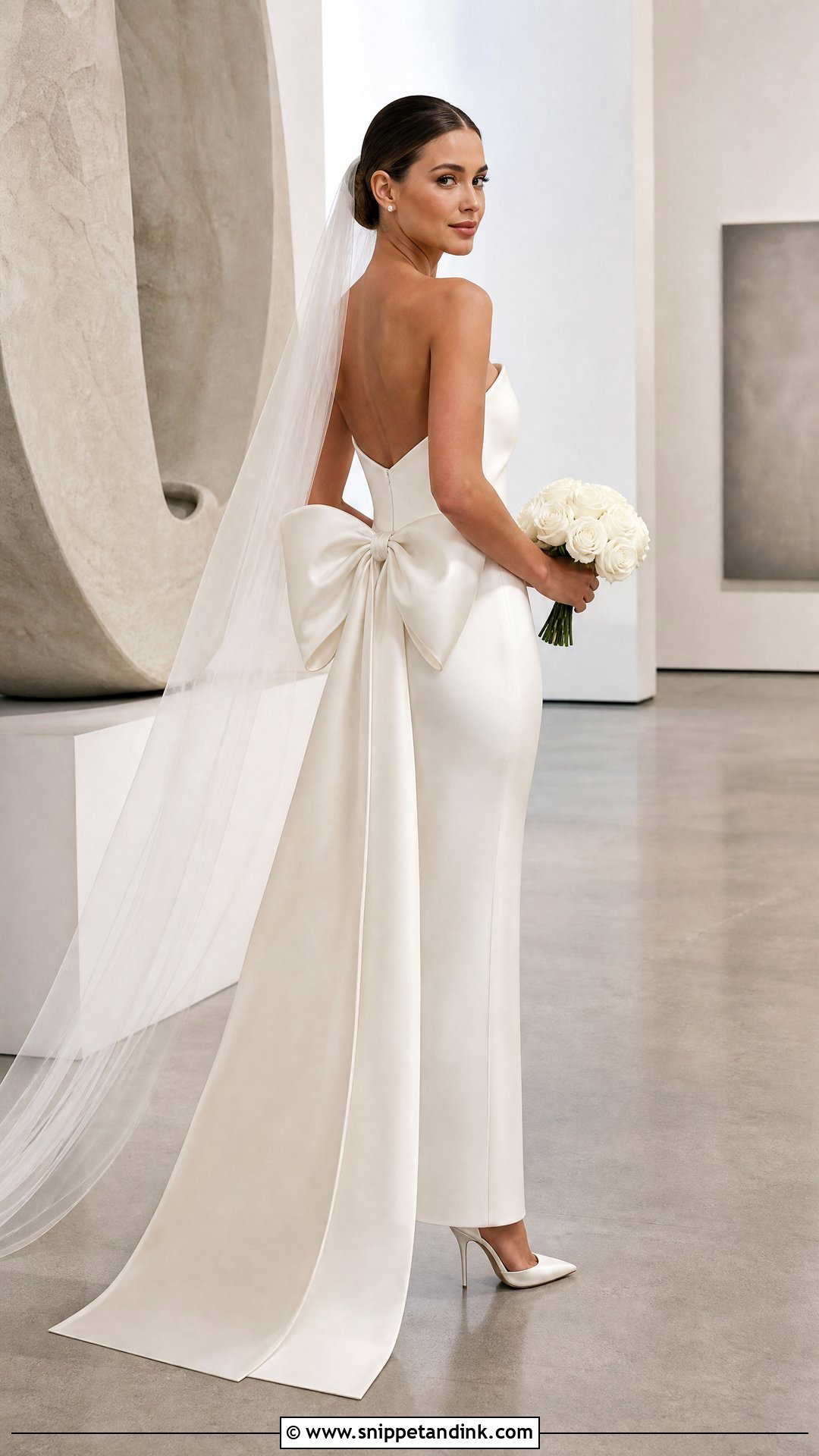 Bow Back Wedding Dress - Snippet and Ink - 20 Sleek Modern Wedding Dress Ideas