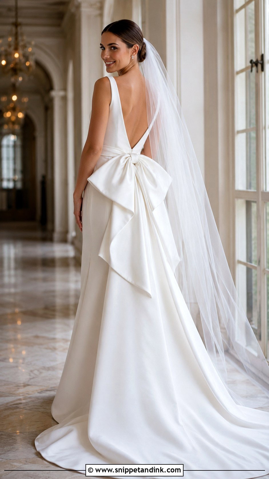 Bow Back Wedding Dress Bride Outfit - Snippet and Ink - 20 2024 Bride Ideas