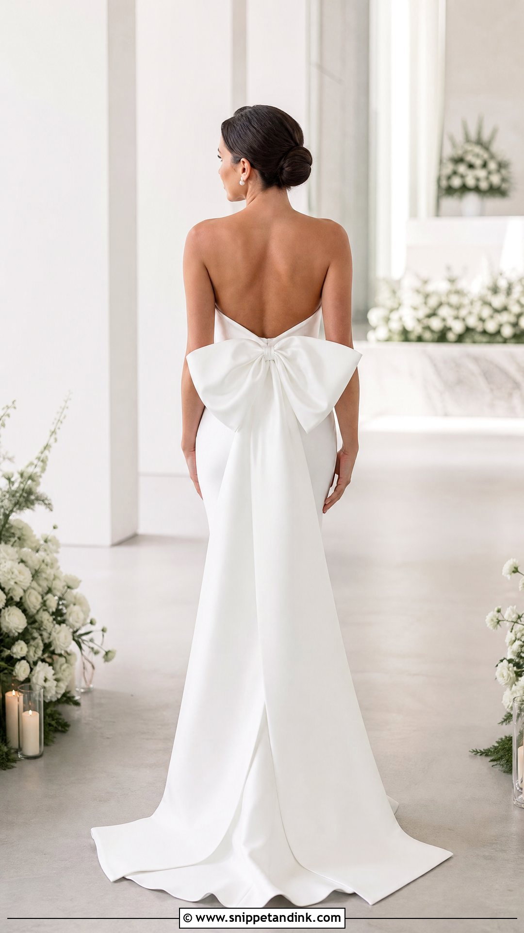 Bow Back Wedding Dress Outfit - Snippet and Ink - 25 Wedding Day Outfit Ideas