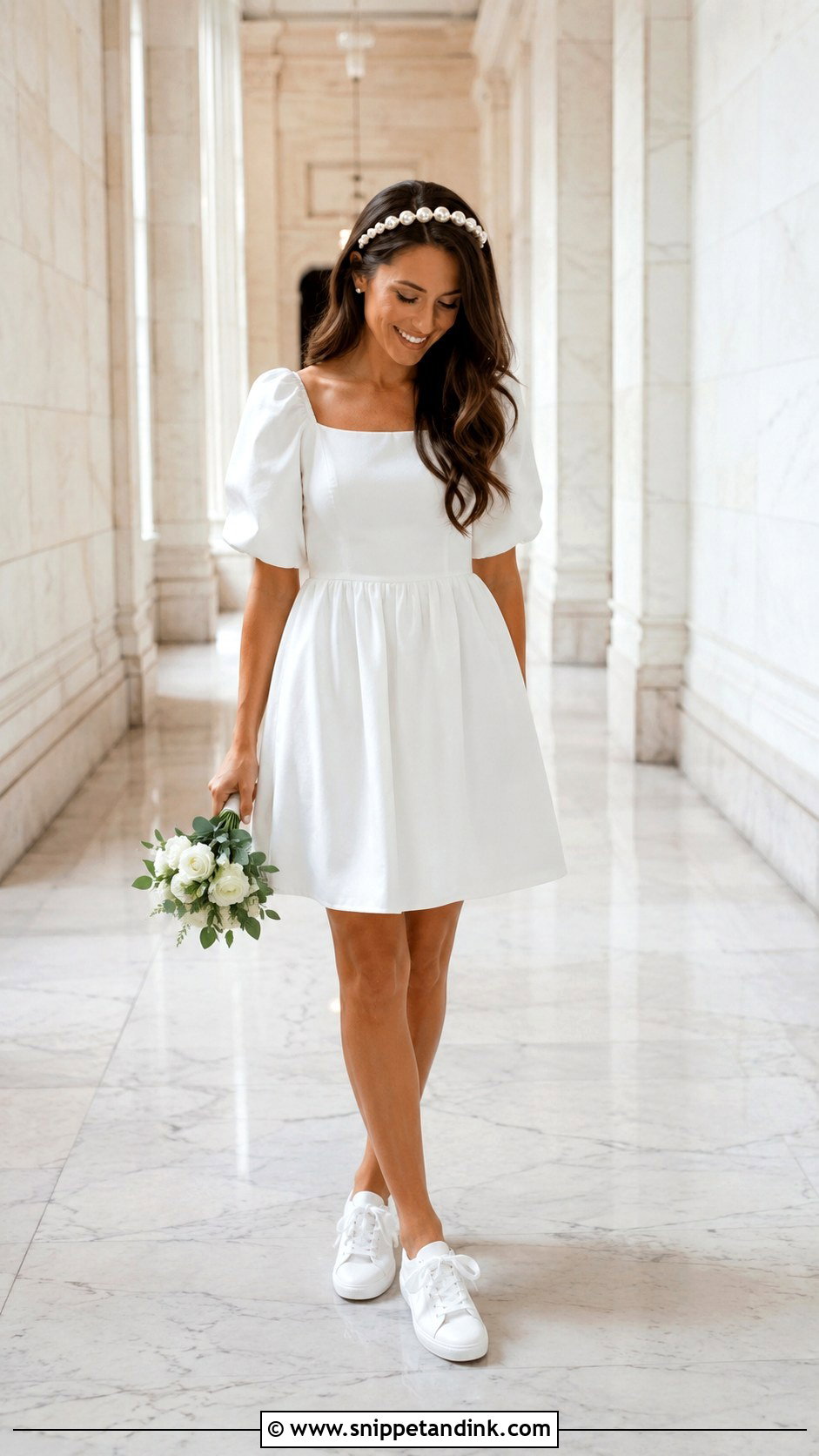 Bow Bride Sneakers With Short Bridal Dress - Snippet and Ink - 25 Bride Sneakers Ideas