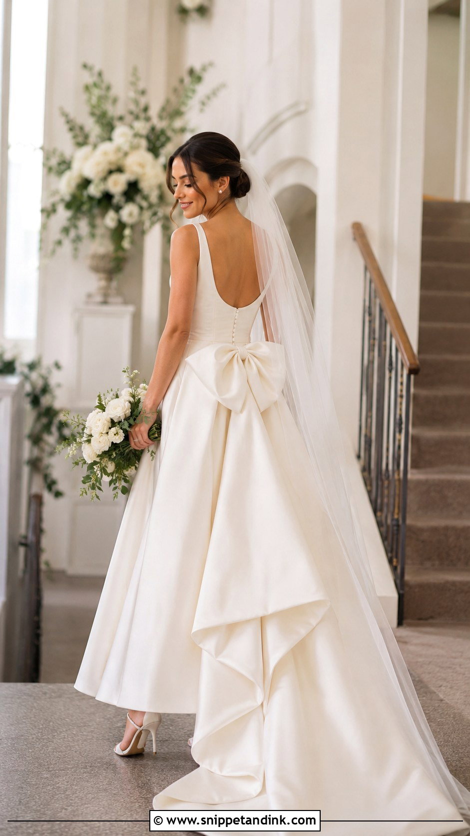 Bow Bustle A Line Wedding Dress - Snippet and Ink - 25 Bustle Wedding Dress Styles