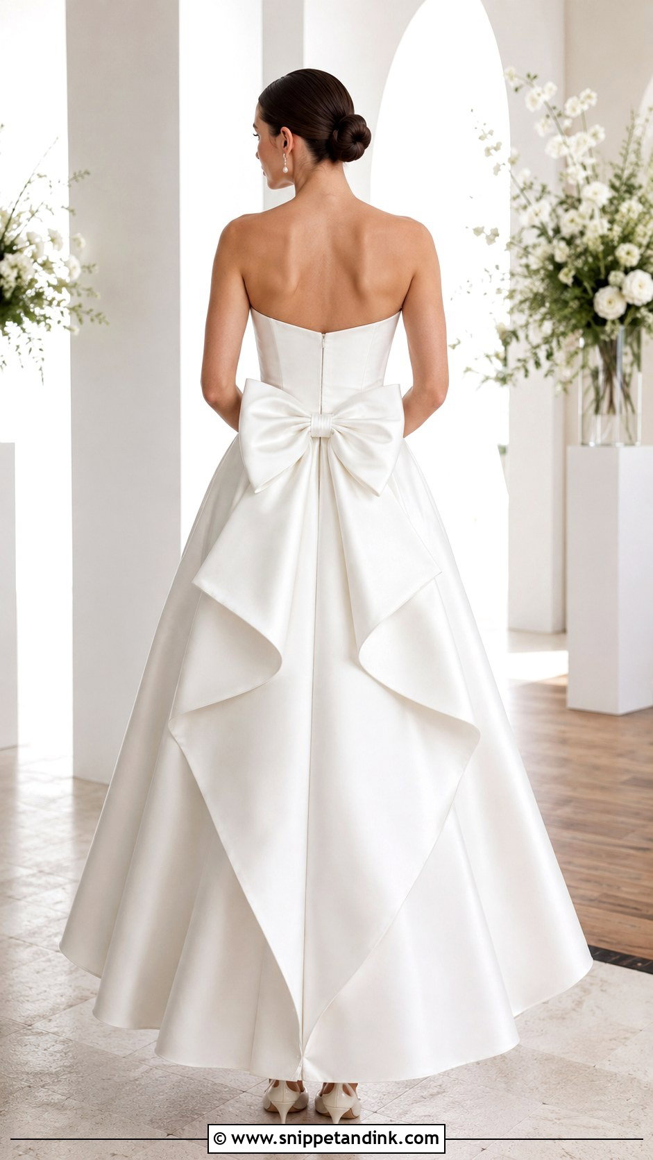 Bow Bustle Mikado Wedding Dress - Snippet and Ink - 20 Bustled Wedding Dress Ideas