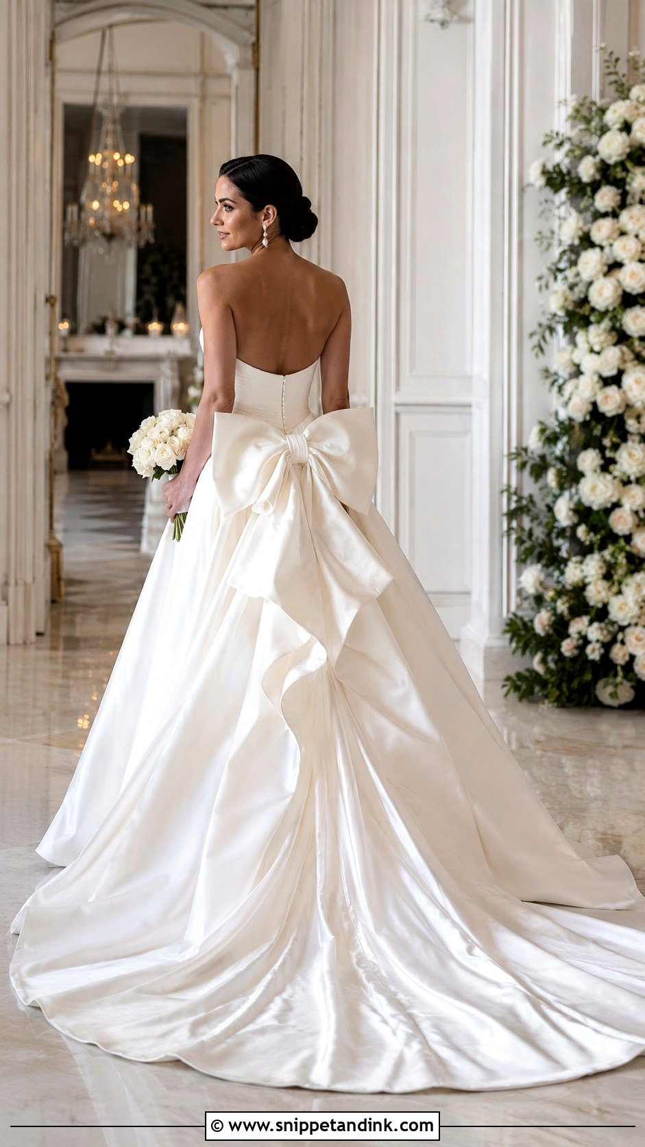 Bow Bustle for Sash Wedding Dress - Snippet and Ink - 20 Dress Bustle Ideas