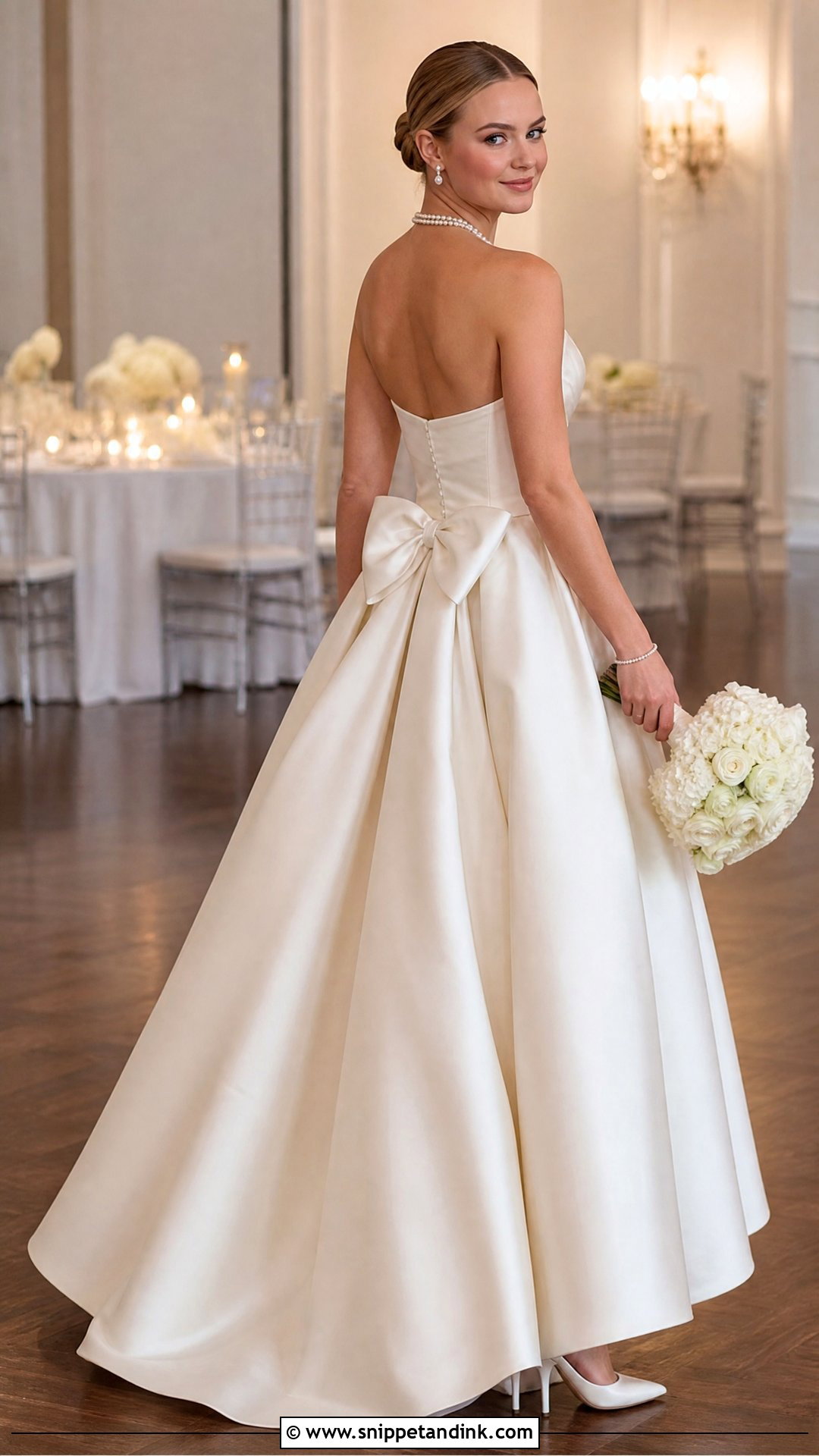 Bow Bustle for a Wedding Dress With a Back Bow - Snippet and Ink - 20 Wedding Dress Train Bustle Ideas