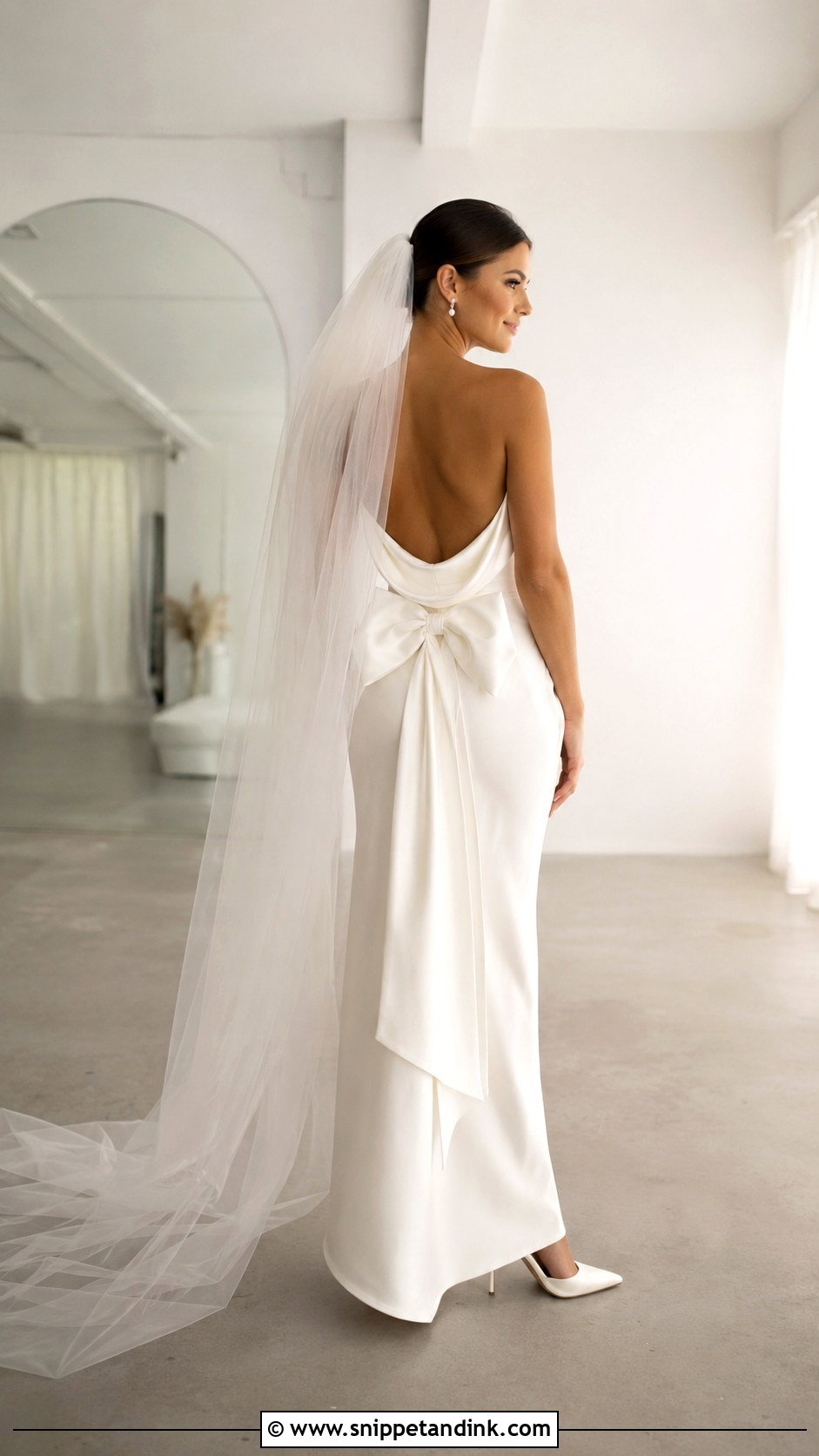 Bow Cowl Back Wedding Dress - Snippet and Ink - 20 Cowl Back Wedding Dress Ideas