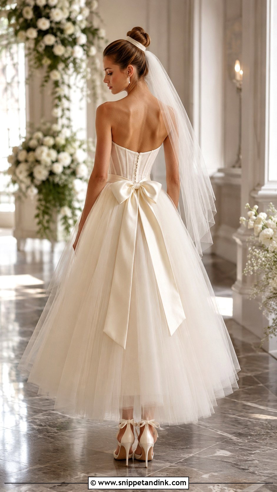 Bow Detail Ballerina Wedding Dress - Snippet and Ink - 20 Ballerina Wedding Dress Ideas