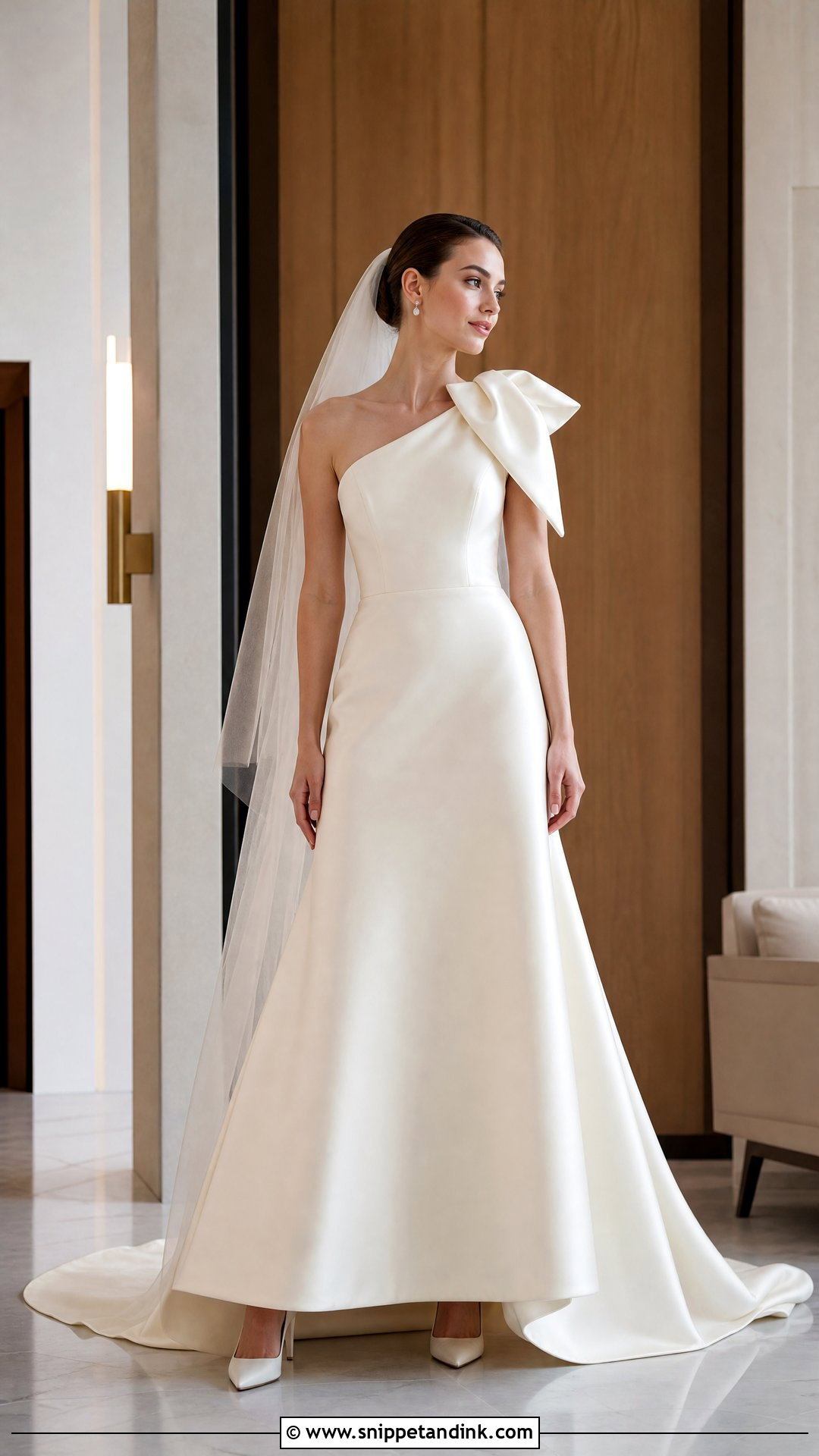 Bow Detail Wedding Dress - Snippet and Ink - 20 Small Bust Wedding Dresses
