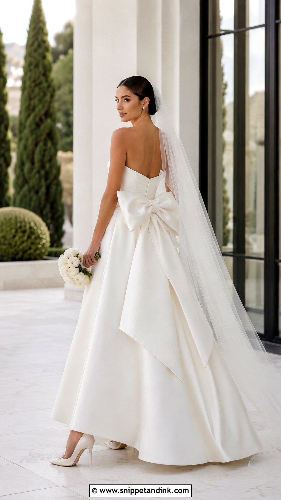 Bow Detail Wedding Gown - Snippet and Ink - 20 Brides Gown Ideas