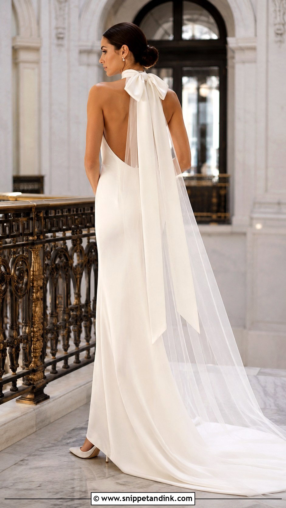 Bow Halter Neck Wedding Gown - Snippet and Ink - 20 Halter Neck Wedding Gown Ideas