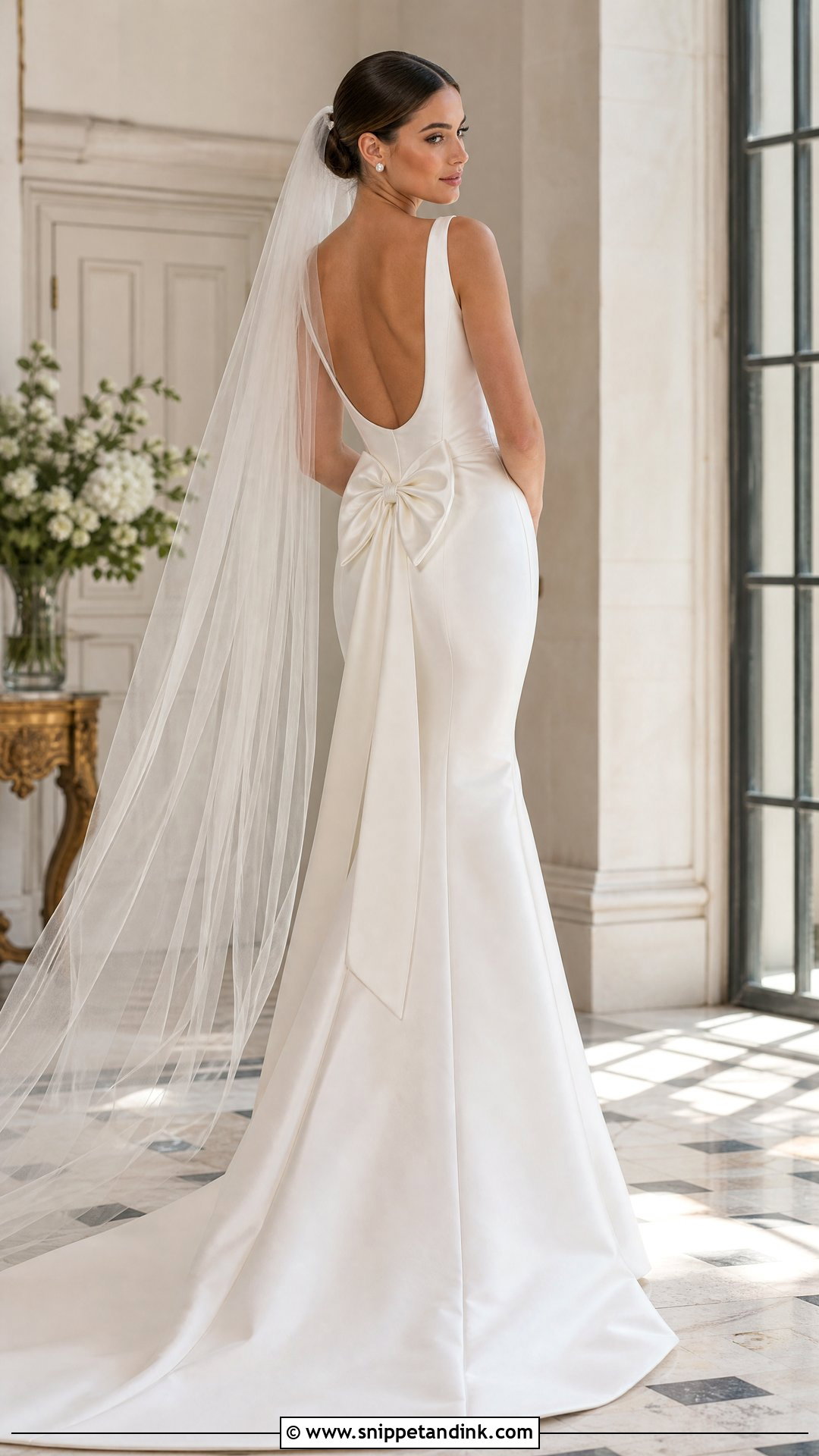 Bow Low Back Wedding Dress - Snippet and Ink - 20 Tight Wedding Dress Open Backs Ideas