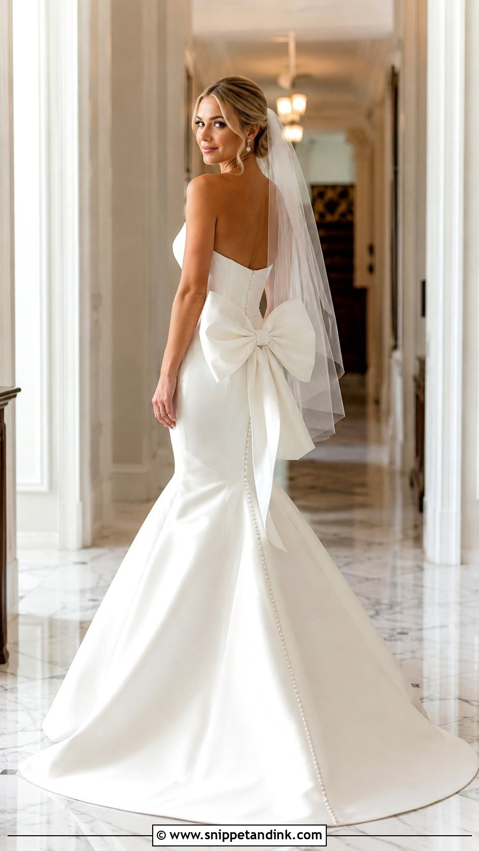Bow Mermaid Wedding Dress - Snippet and Ink - 25 Mermaid Style Wedding Dresses