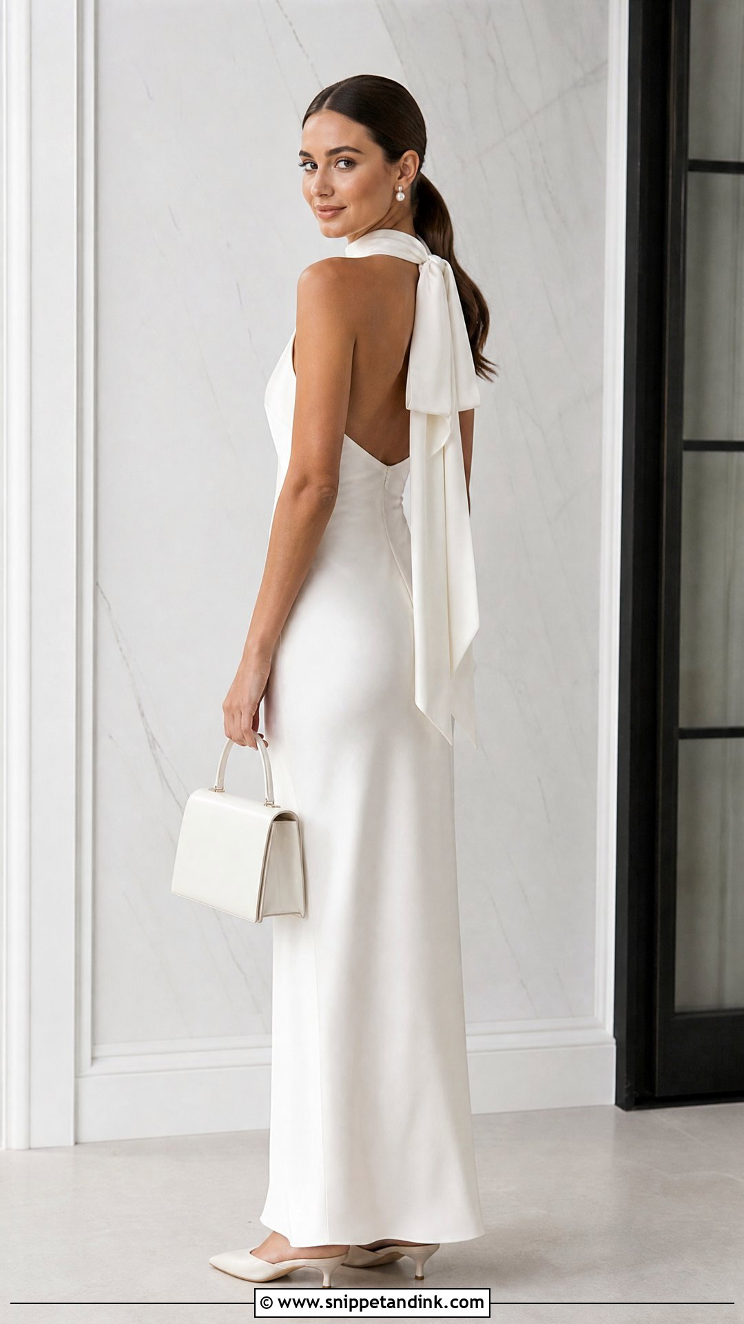 Bow Neck Scarf Wedding Dress - Snippet and Ink - 25 Neck Scarf Wedding Dress Ideas